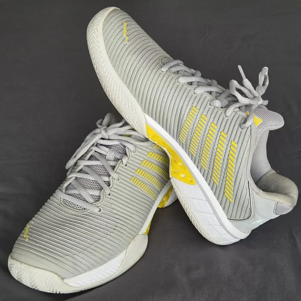K Swiss Hypercourt Express 2 Womens US 11 White Gray Yellow Athletic Shoes
